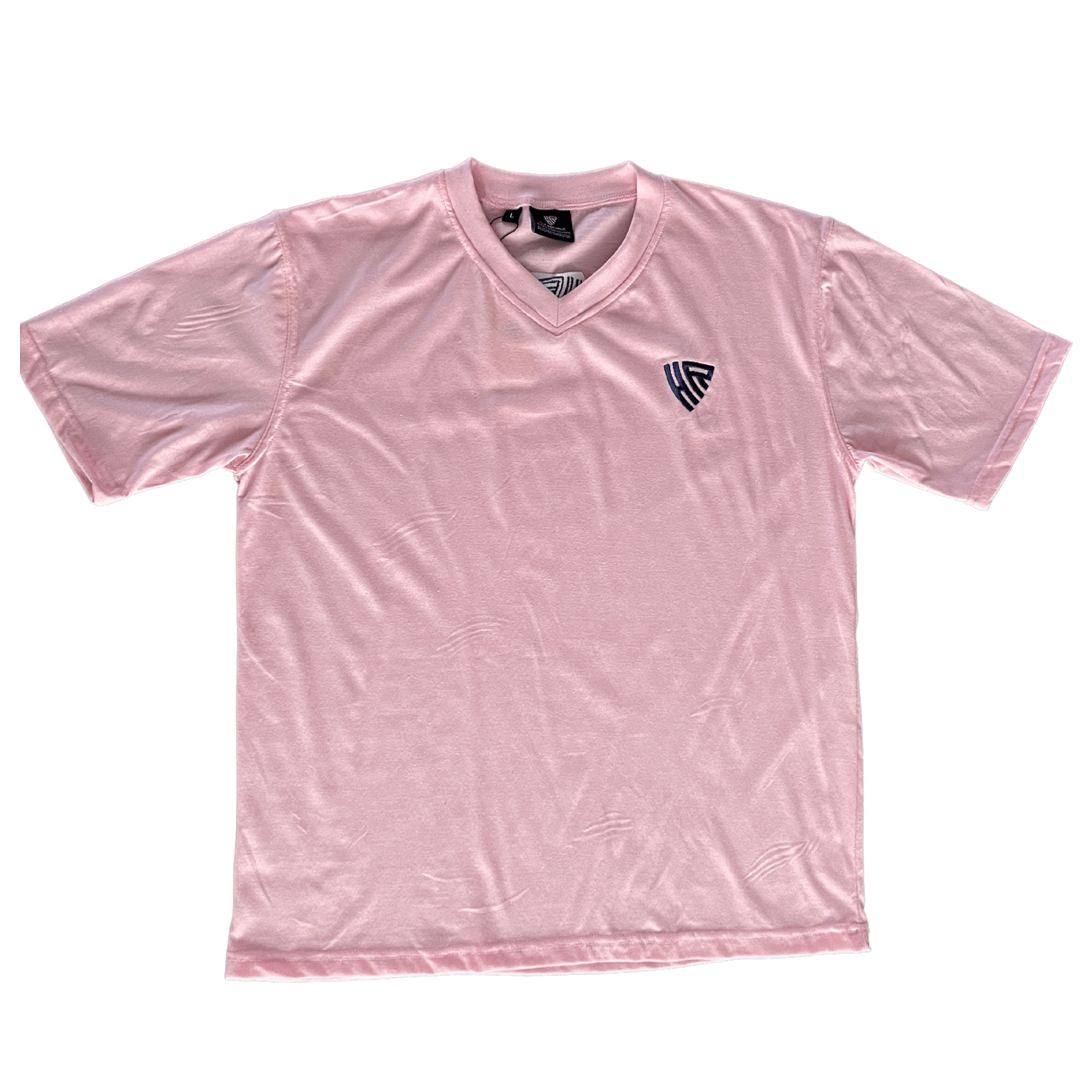 Pale pink v hot sale neck t shirt