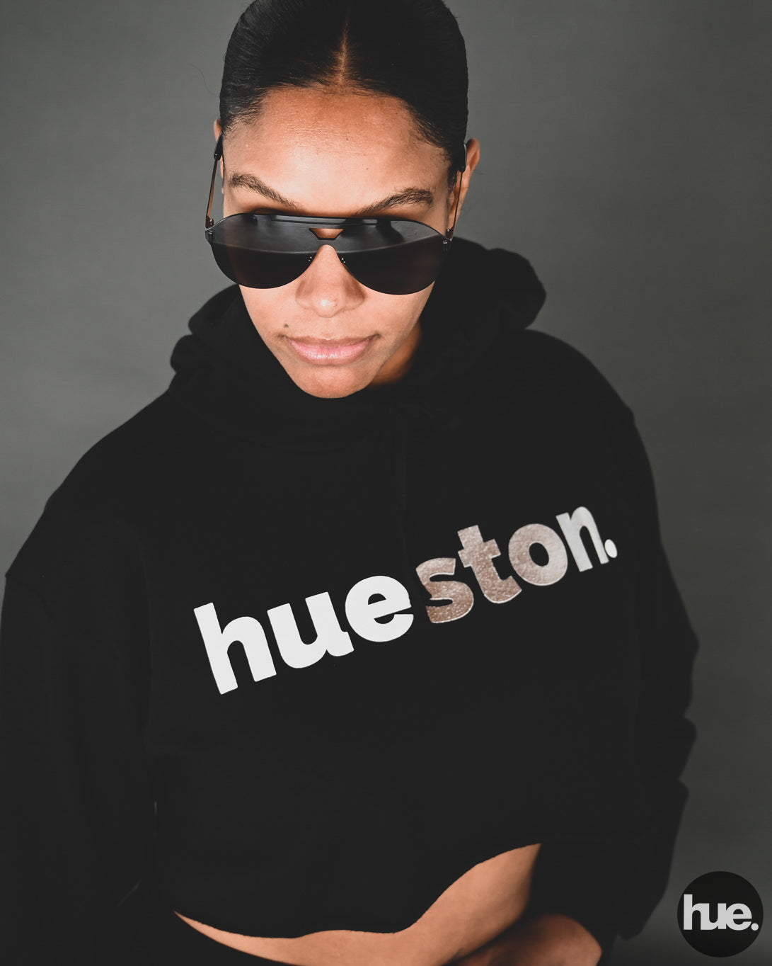 Hueston 'Black Ice Hue' Edition Fleece Crop Hoodie (Ladies)