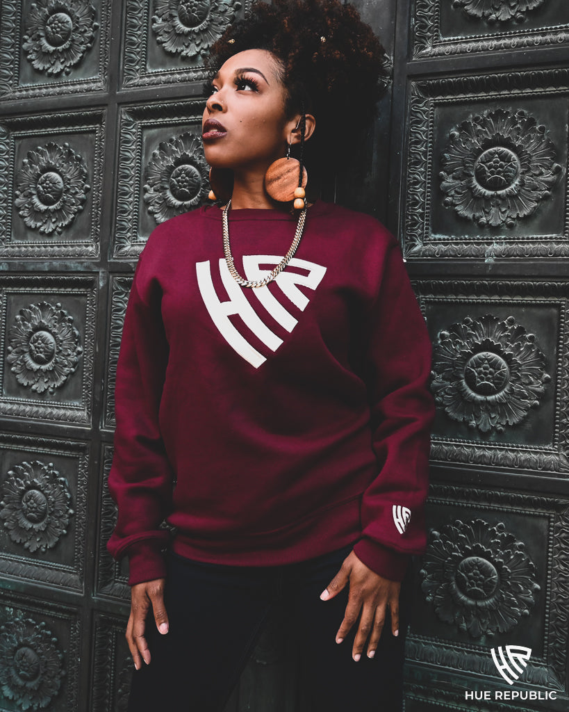 'The Hampton' Crimson and Cream Hue Crewneck Sweatshirt (Unisex)