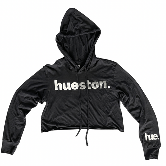 Hueston 'Black Ice Hue' Collection Dry-Fit Crop Hoodie (Ladies)