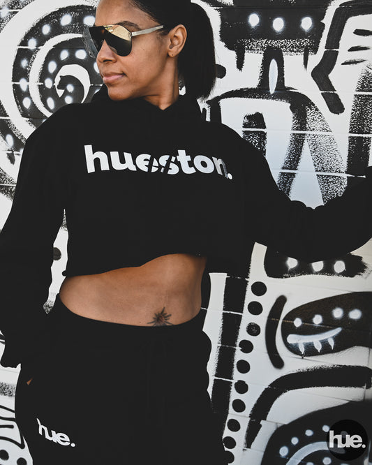 Hueston 'Black Ice Hue' Edition Fleece Crop Hoodie (Ladies)